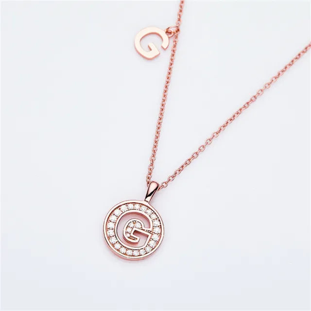 " G " Letter Moissanite Diamond Necklace for Women