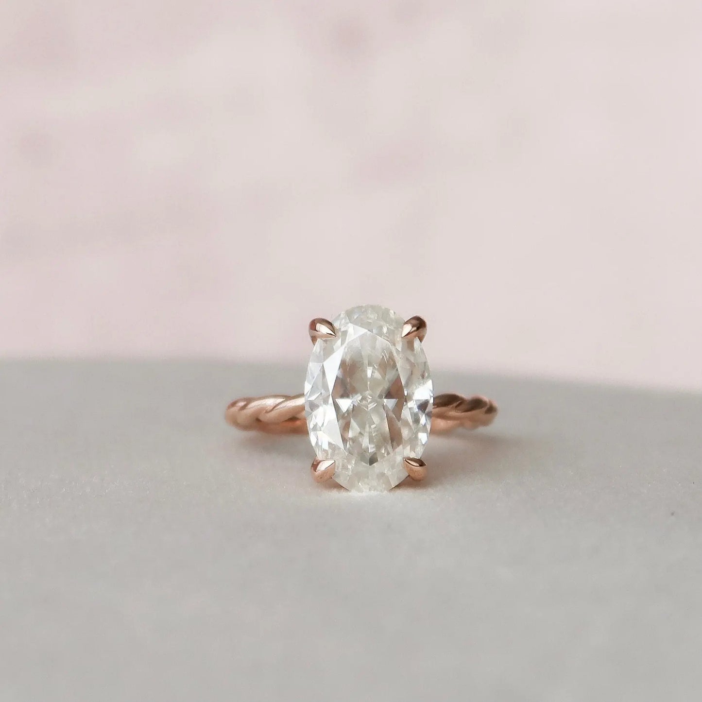 3.50CT Oval Cut Braided Moissanite Engagement Ring