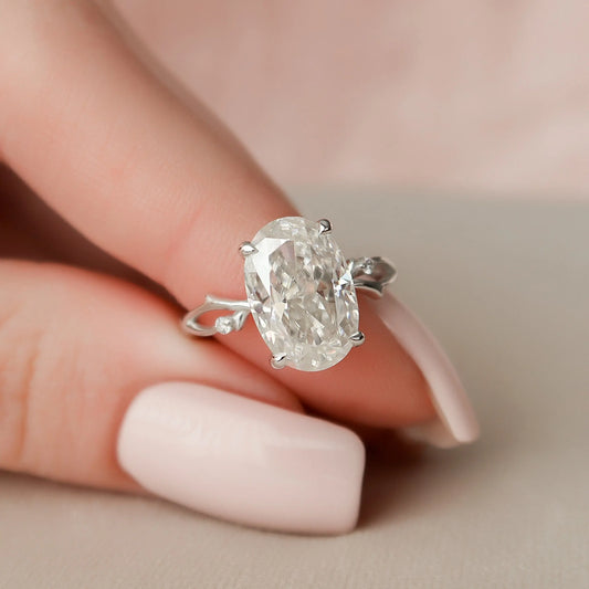 3.50CT Oval Cut Nature Inspired Branch Moissanite Engagement Ring