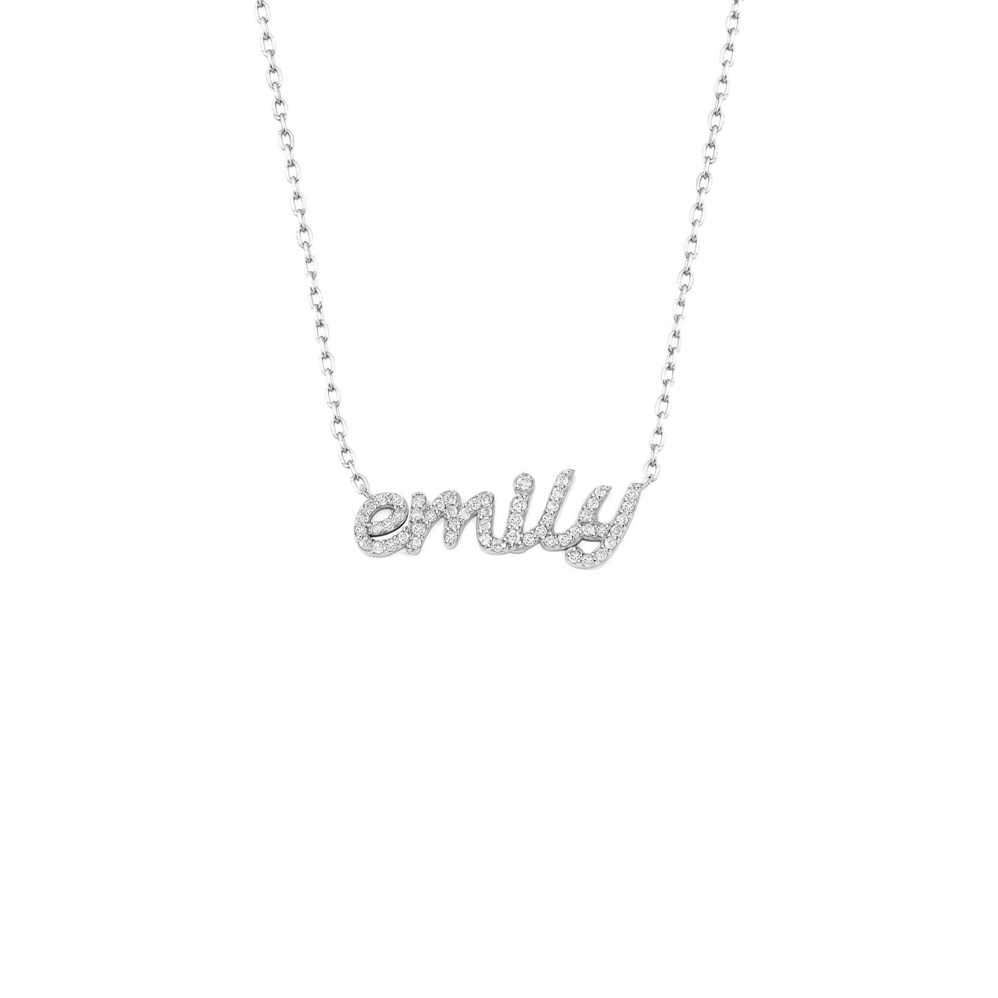 Nameplate Moissanite Diamond Necklace for Women