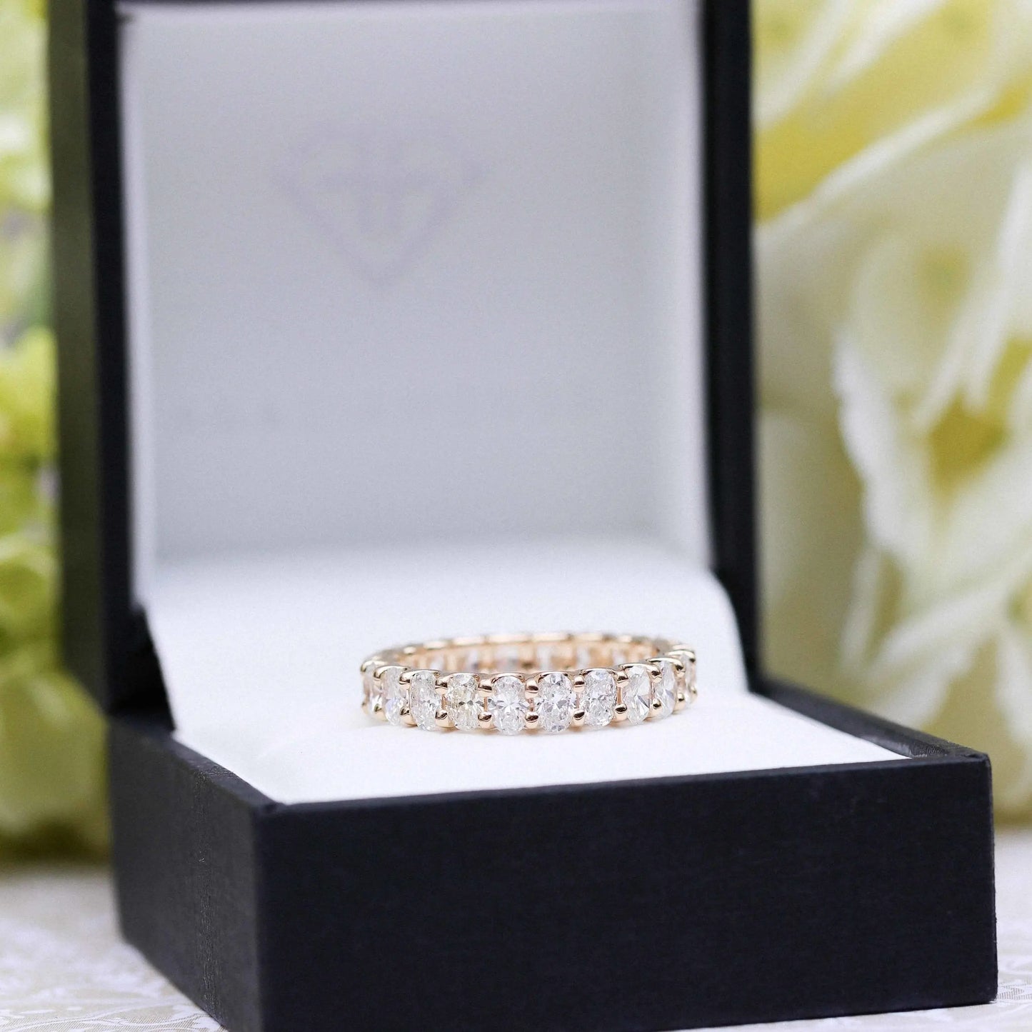 Oval Cut Moissanite Full Eternity Wedding Band